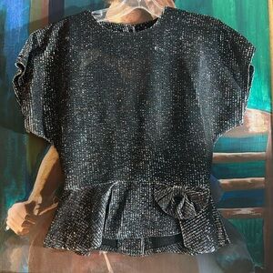 19th Avenue 90s Black and Silver Women's Blouse Small